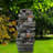 Durwyn 48'' High 6-Tier Cascading Rock Outdoor Water Fountain with LED Lights