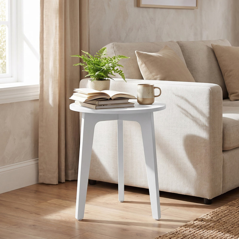 Table de bout ronde, Blanc