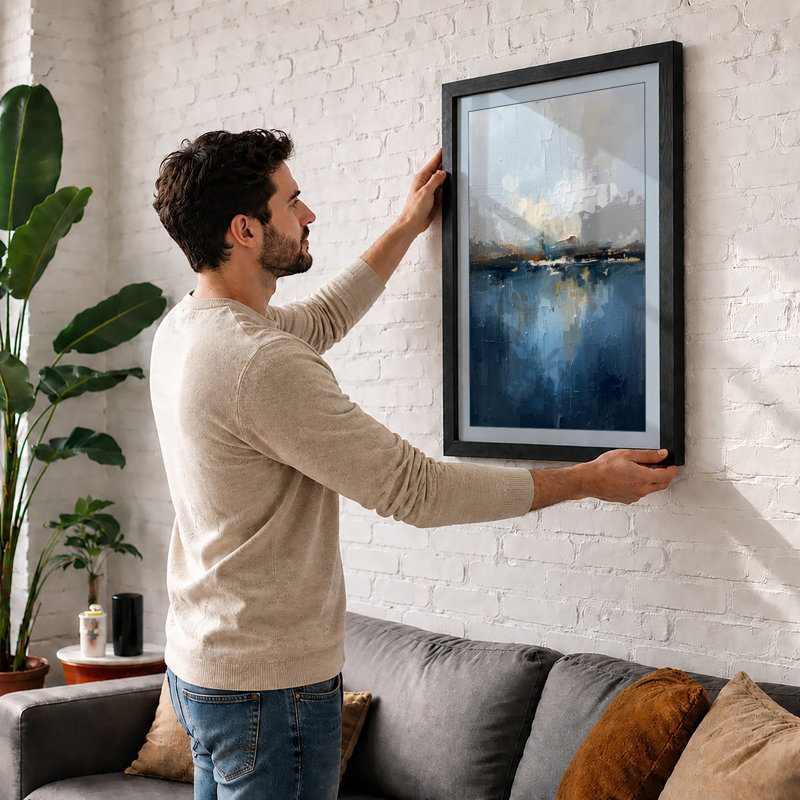 City Reflected Modern - Framed Print, A4 - 29.7 x 21.0 cm, White