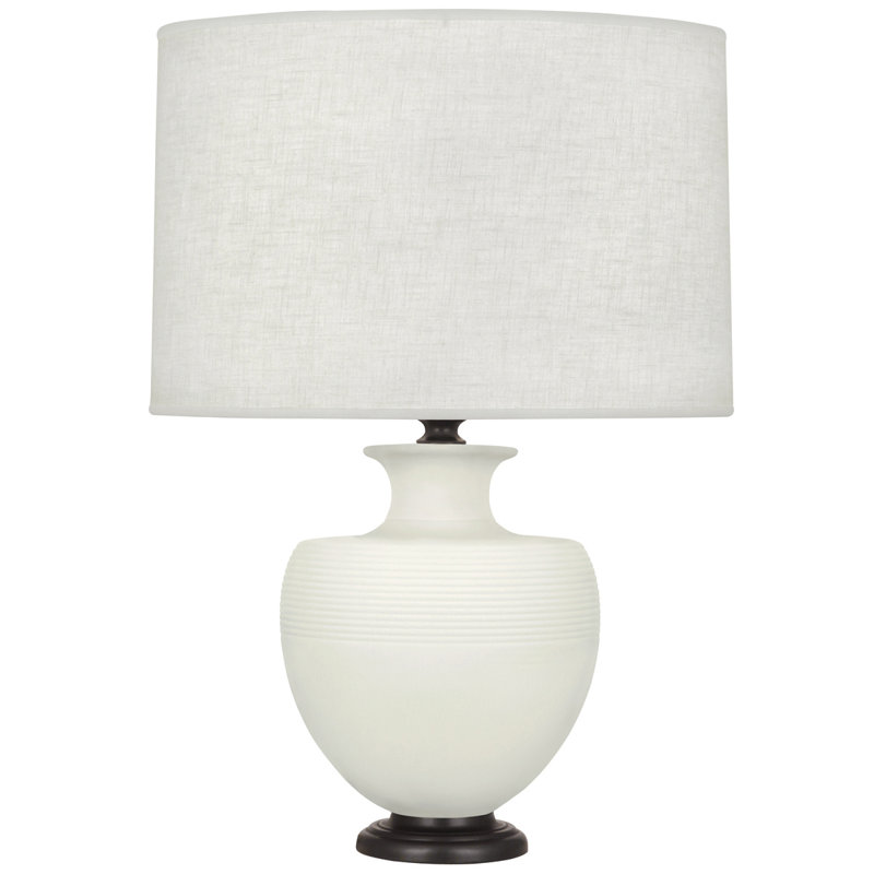 Atlas Table Lamp, Matte Lily Glazed/Deep Patina Bronze