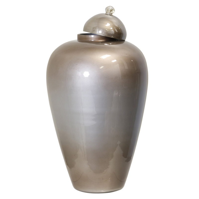 Mercure doré - pot en verre, H 18 po x l 10 po x P 10 po, Brun / Argenté