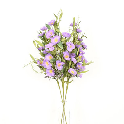 36" Artificial Poppy Floral Arrangement For Vase Filler, Farmhouse Greenery Foliage Branch Sprays Long Stem Flower Bulk Bouquet For Wedding Party Home Office Table Centerpiece Shelf Decorations
