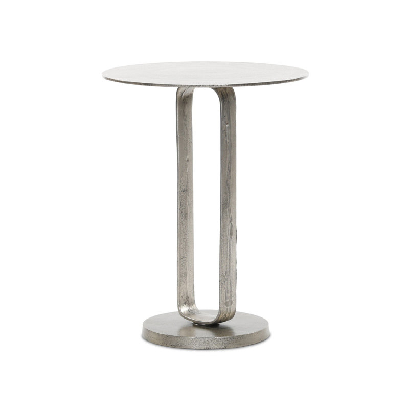 Adair End Table, Nickel/Silver