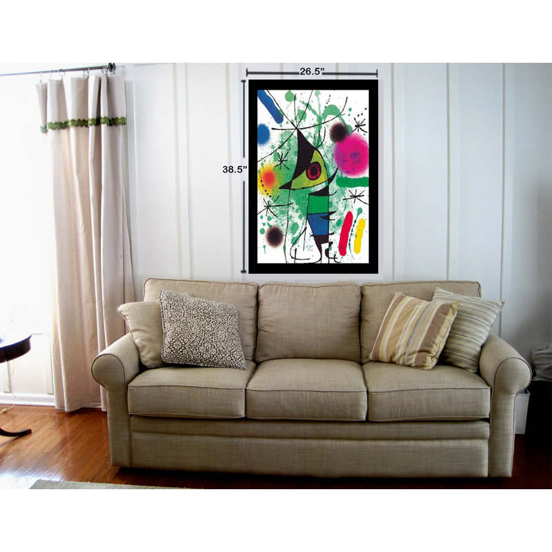 «The Singing Fish» par Joan Miro, reproduction d'art graphique encadrée sur papier, H 38,5 po x l 26,5 po