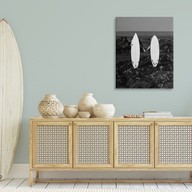 «Romantic Surfer Couple», art mural sur toile par Daphne Polselli, H 40 po x l 30 po