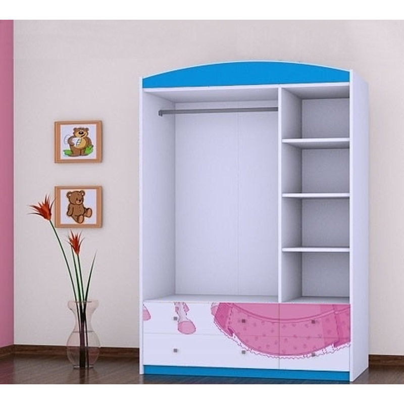 Javonte 3 Door Wardrobe, Blue