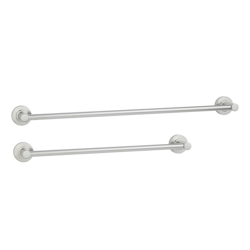 Lexia 24'' Wall Mounted Towel Bar, Brushed Nickel, 2.19" H x 26" L x 3" D