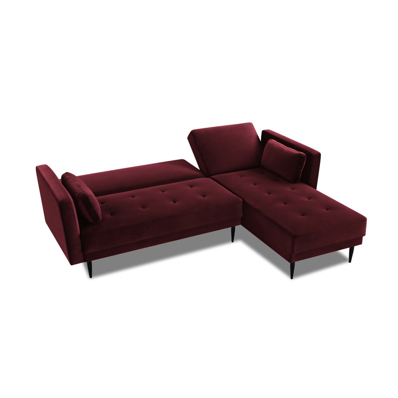 Brutus Sleeper Corner Sofa, Burgundy