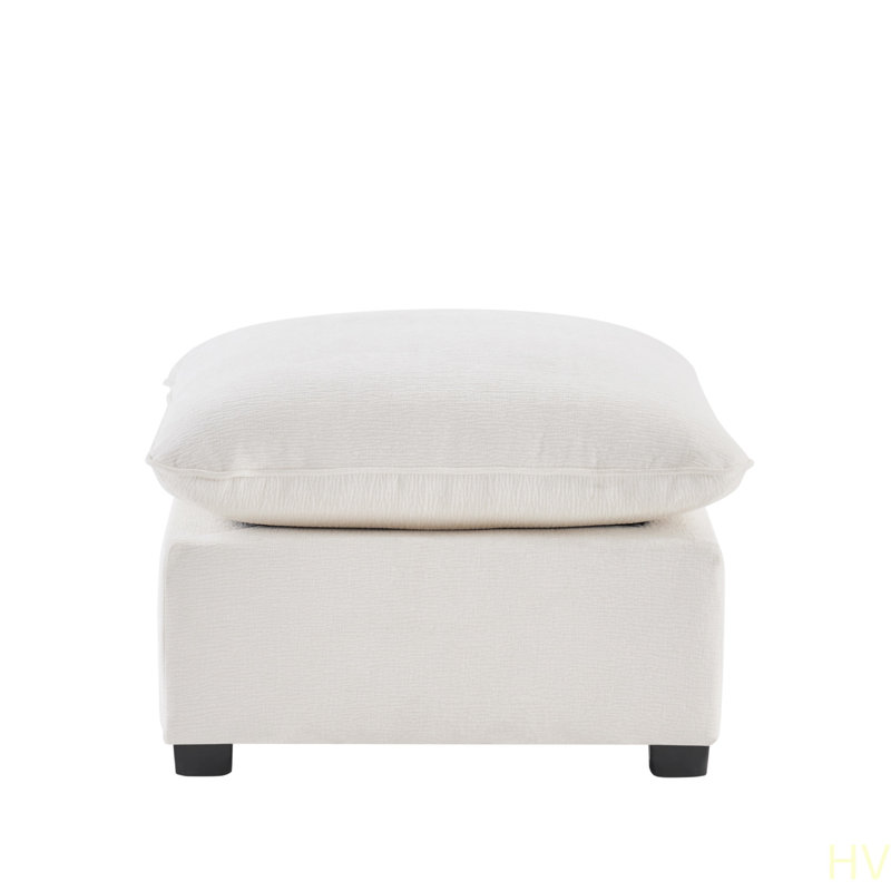 Module de repose-pieds modulaire 26 * 26 "pour canapé modulaire modulaire, assise large, chenille, Blanc
