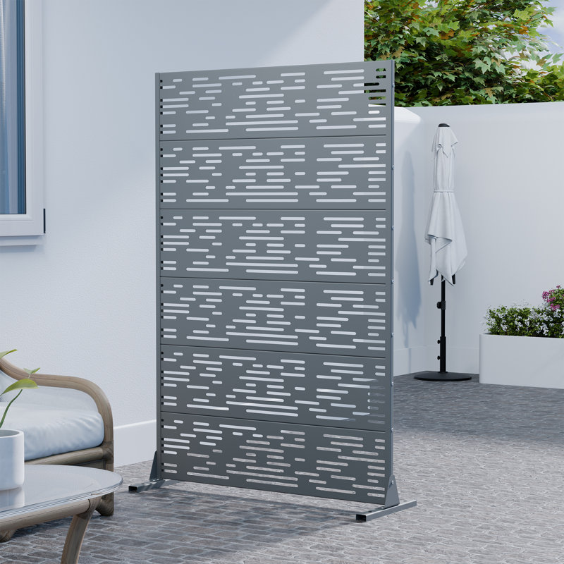 Nyssa H 74 po x l 47 po panneau de clôture en métal d'intimité, Cambrian Grey