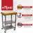 Origami Foldable Wheeled Portable Solid Wood Top Kitchen Island Bar Cart-73380623