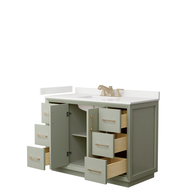 Strada 48 in. Single Vanity, WDX13350, Light Green, Matte Black