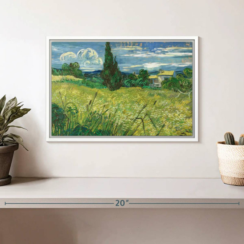 Champ vert 1889, Cadre flottant blanc, 13 po x 9 po