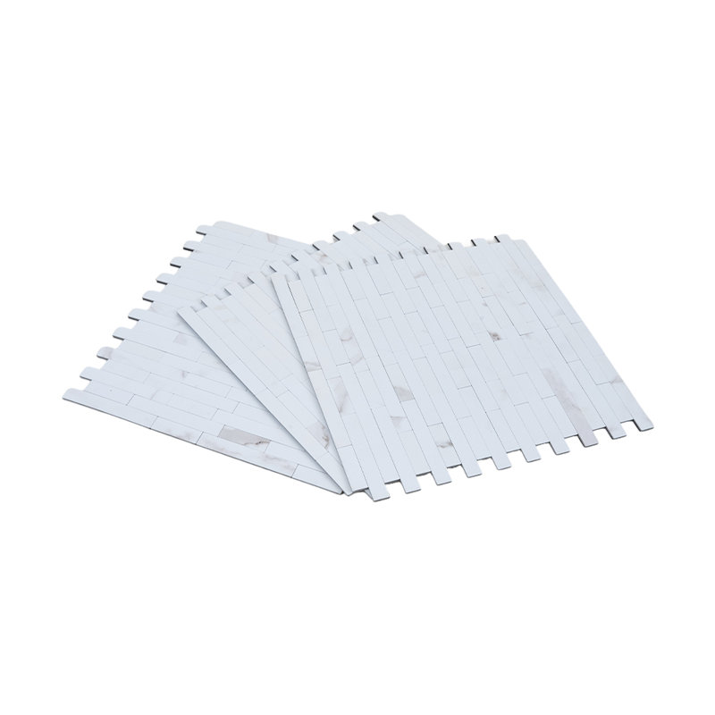 10Pcs Self-Adhesive Marble Wall Tile Stickers, White