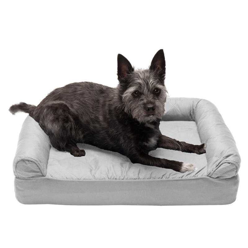 Medium Silver Gray Orthopedic Foam Outdoor Dog Bed