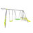 Green Interesting Six Function Swingset With Net Swing Metal Plastic Safe Swing Set 440Lbs For Outdoor Playground For Age 3+ With 31.5In Net Swing