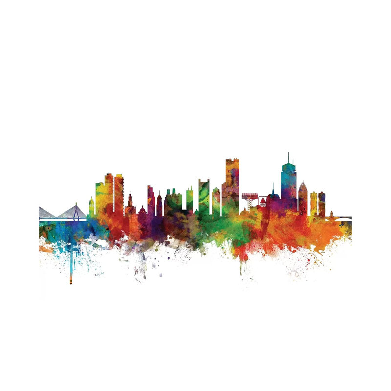 Boston, Massachusetts Skyline by Michael Tompsett - Wrapped Canvas Painting, 66.04 cm H x 45.72 cm W