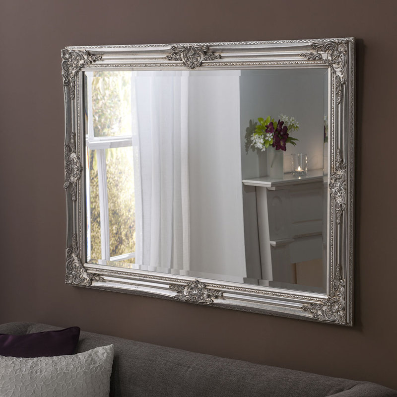 Madeleine Carved Classic Accent Mirror, 74cm H x 104cm W, Silver