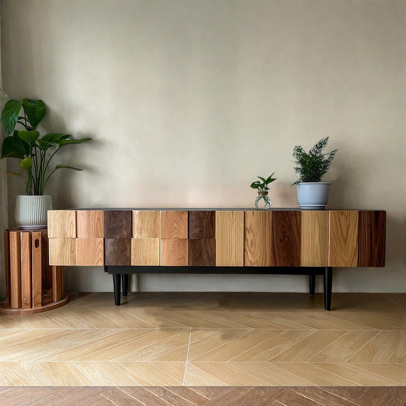 Meuble télé de style nordique médiéval, 70.87"