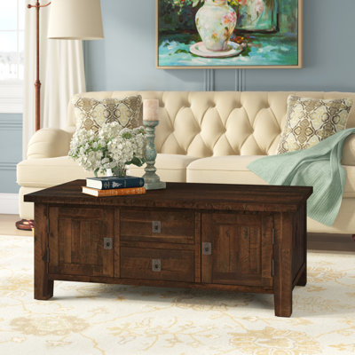 Zytavion Solid Wood Top Coffee Table