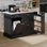 Îlot de cuisine sur roulettes avec rangement pour poubelle, table d'îlot portable pour la cuisine