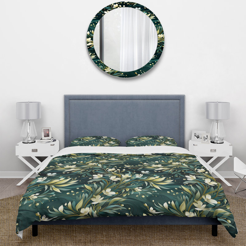 Athylène - Ensemble de housse de couette tropical, Housse de couette simple + 1 taie décorative stan