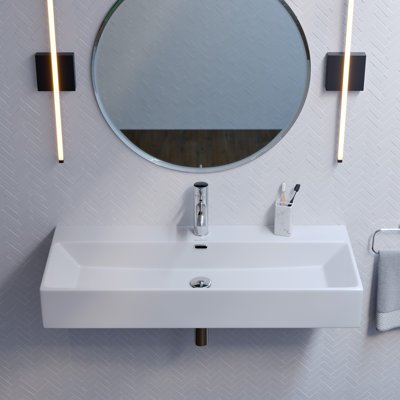Lavabo de salle de bain mural rectangulaire 40 "Claire