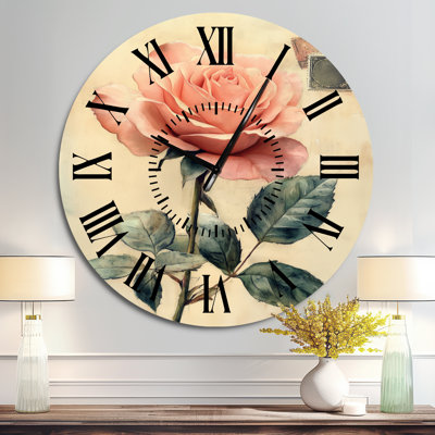 Horloge murale fleurie