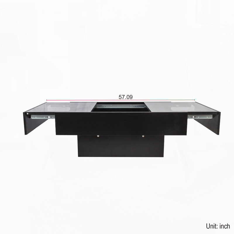 Extendable Coffee Table with Sliding Top and Hidden Storage