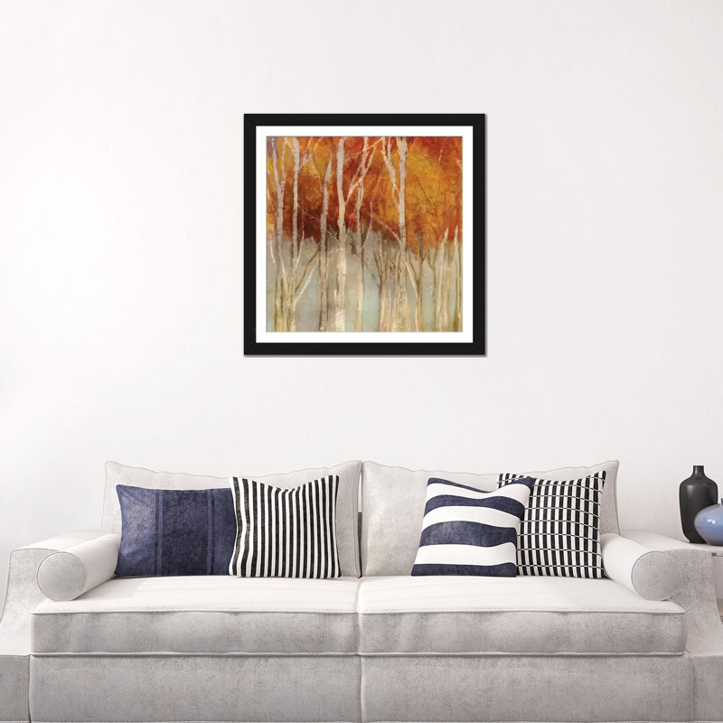 « belgium forest i », reproduction sur toile, H 16 po x l 16 po x P 1 po, Papier d'art encadré noir, Blanc