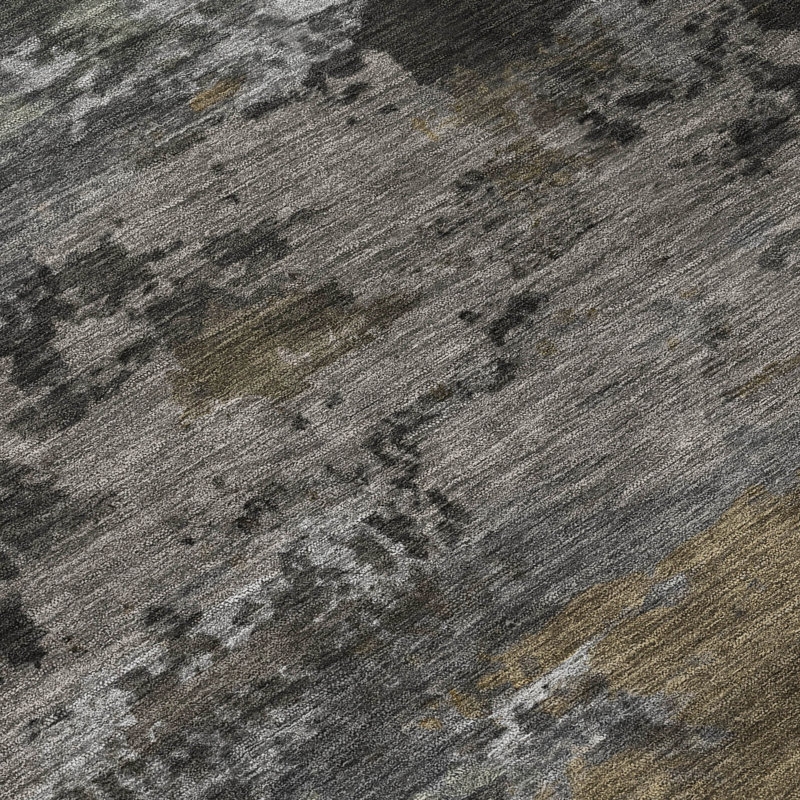 Machine Washable Indoor/Outdoor Chantille ACN2813 Abstract Rug, 10' x 14', Pewter