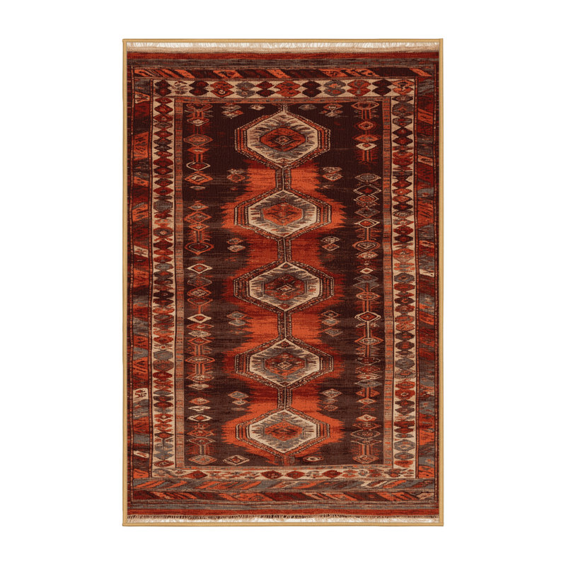 Tapis brun turc lavable à la machine