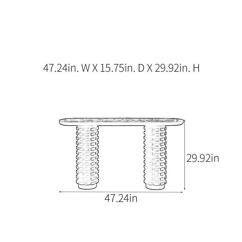 Console Modern Minimalist Luxury, H 29,92 po x l 47,24 po x P 15,75 po