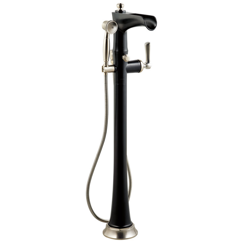 Rook® Single-Handle Freestanding Tub Filler, Luxe Nickel/Matte Black
