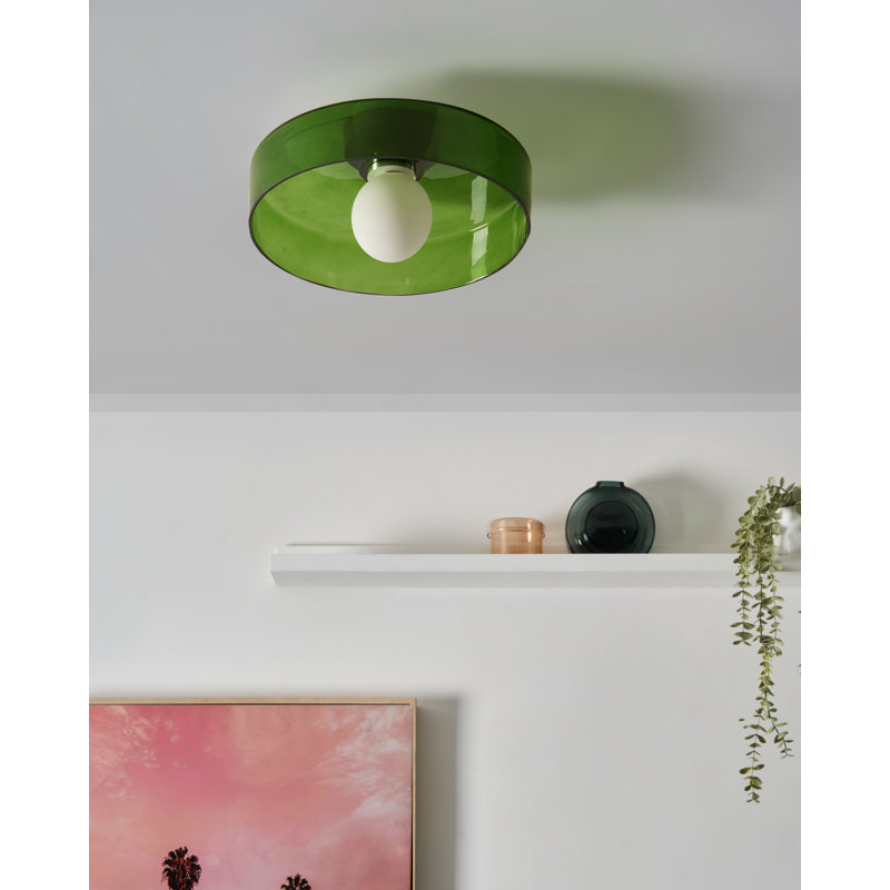 Ceiling Lamp LUGUSE Glass, Green, Black