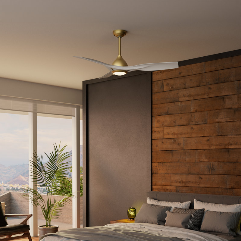 Casablanca 54 inch Elise ENERGY STAR®  Damp Rated Ceiling Fan with Lights and Wall Control