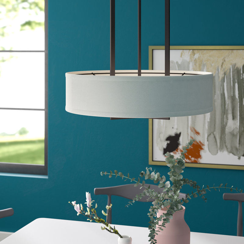 Luminaire suspendu contemporain 3 lumières Hampton, Bronze Buckeye, H 30,25 po x l 26 po x P 26 po, 100 W moyen
