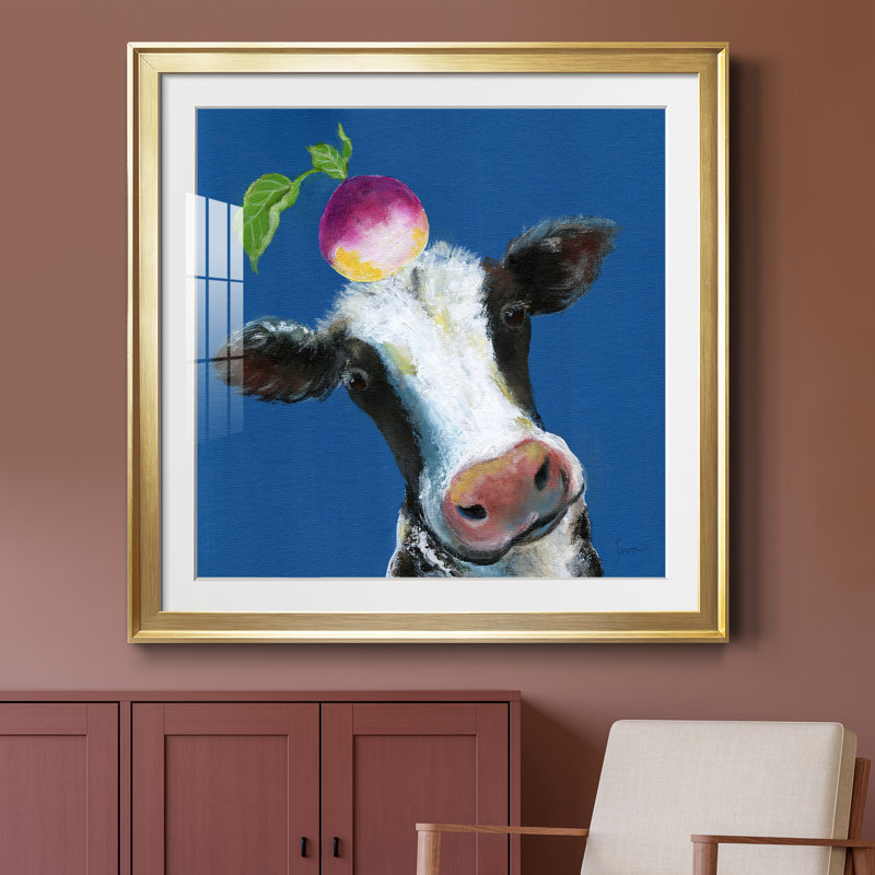 Nature ludique 1 - Peinture avec cadre, H 34,5 po x l 34,5 po x P 1,5 po, Toile encadrée dorée