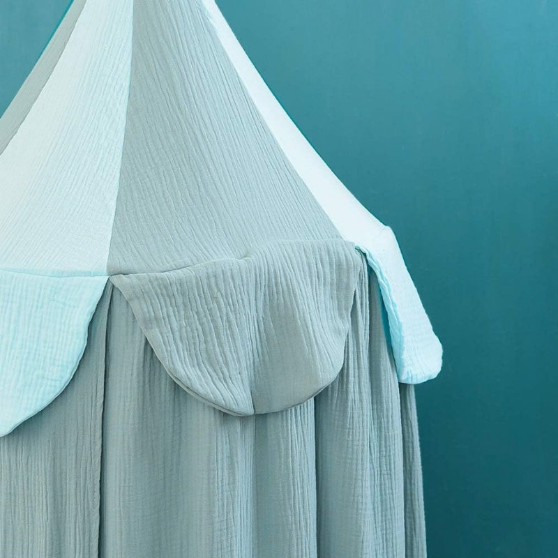 Bed Canopy Round Dome Mosquito Net, Blue, 240 X 50 X 50Cm
