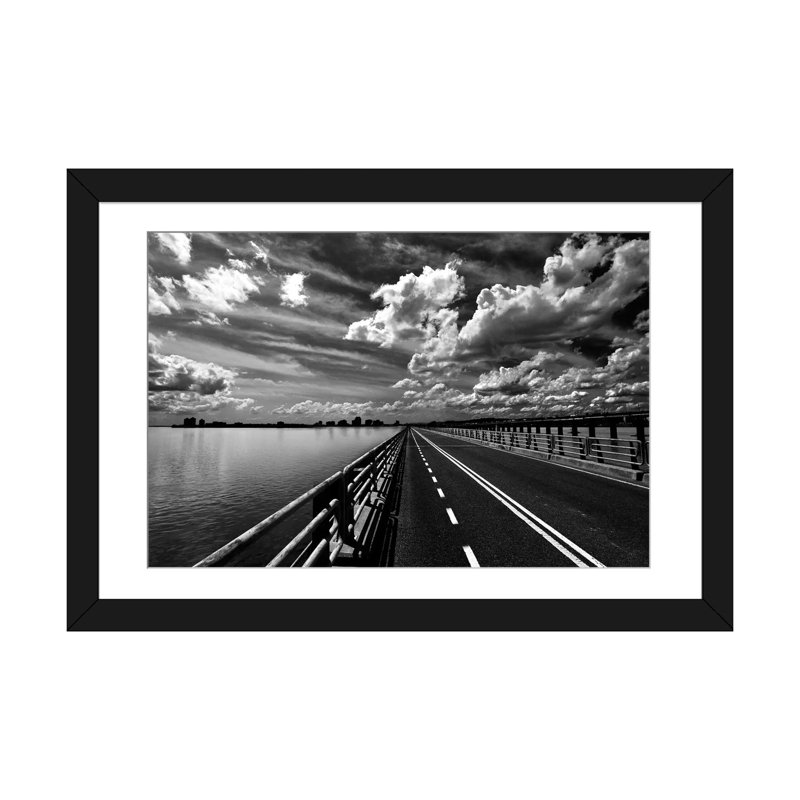 «Sans titre», impression sur toile, Papier d'art encadré noir, Blanc, H 24 po x l 32 po x P 1 po