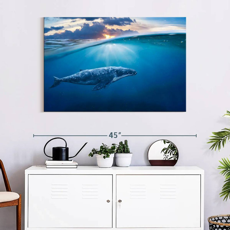 Brampt Blue Ocean Whale, 26" H x 39" W