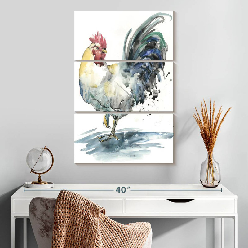 Brampt Rooster Splash I, 32" H x 20" W