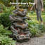 Fontaine d'extérieur en bois flottant naturel avec lumières DEL et pompe certifiée ETL - Cascade de jardin à plusieurs niveaux