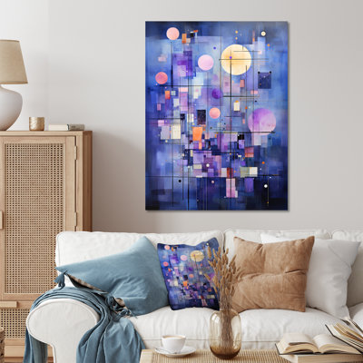 Abstract Geometric Blue Tones 2 - Geometric Metal Wall Art