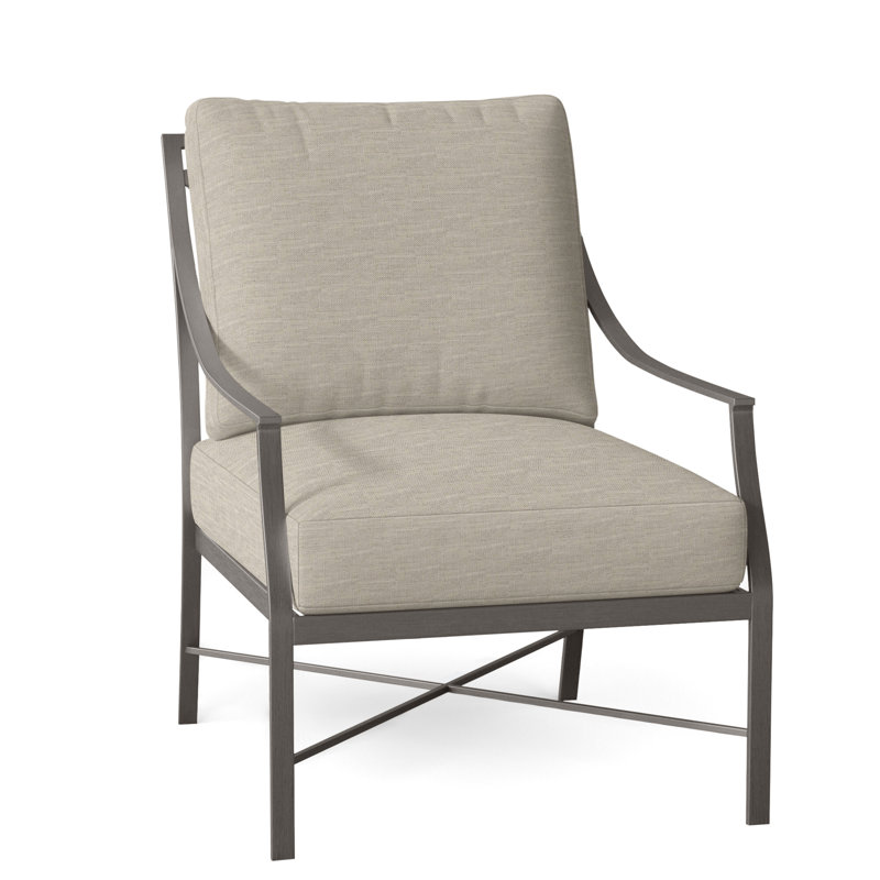 Fauteuil en aluminium Monaco - gris ardoise, Lin Dove Sunbrella®, Gris ardoise, Pas de soudure