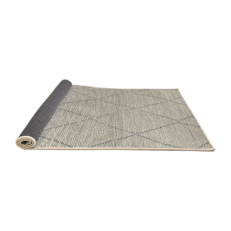 Tapis beige à motif géométrique Bottomley, Rond 3 pi