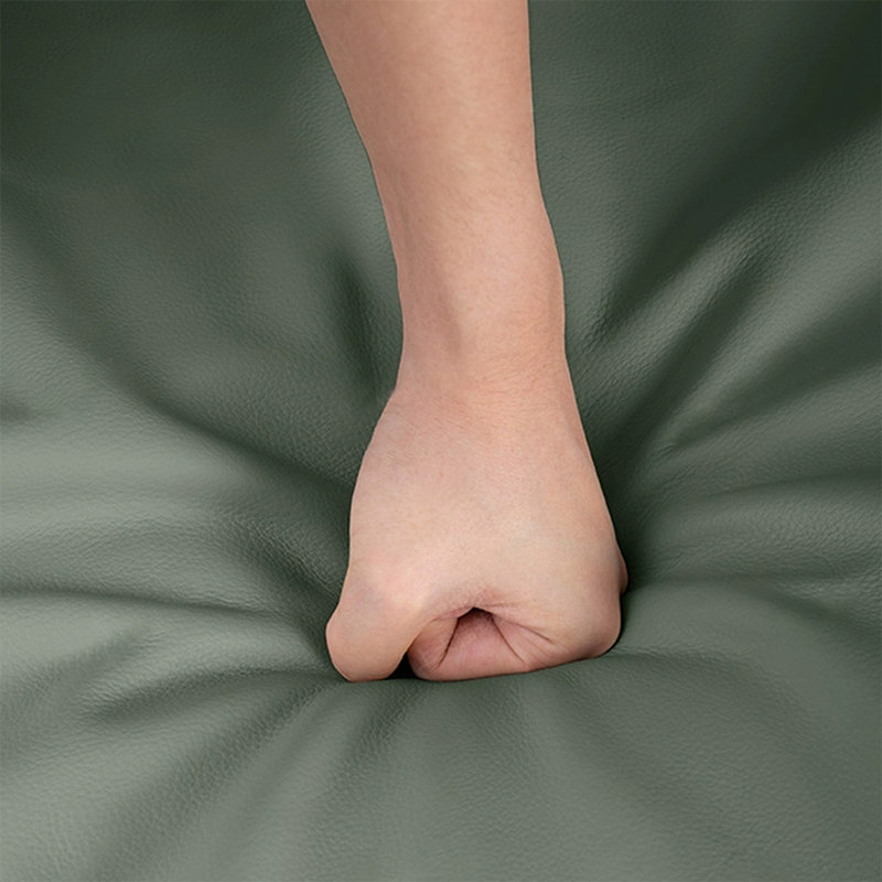 Causeuse-coussin standard en cuir véritable vert, H 32,68 po x l 86,61 po x P 37,01 po