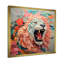Rose et gris lion rugissant - décoration murale animal lion-378800002-378800014