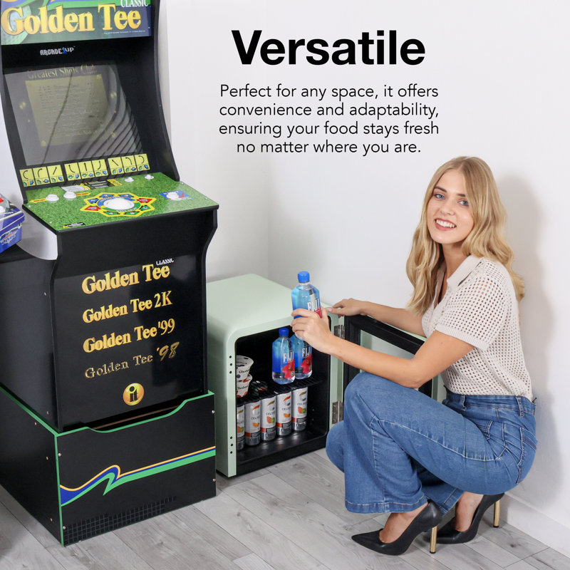 Cooluli Decor 1.7 Cubic Foot Glass Beverage Cooler, Green
