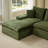 94.5" Corduroy Upholstered Modular Sofa, Compression Foam Bonless Sofa & Chaise with Cupholder and Side Pocket-1750224116